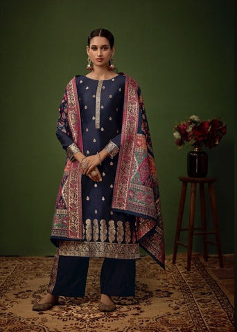 Festive Collection Of Jacquard Silk Dress Material