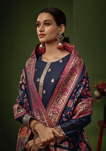 Festive Collection Of Jacquard Silk Dress Material