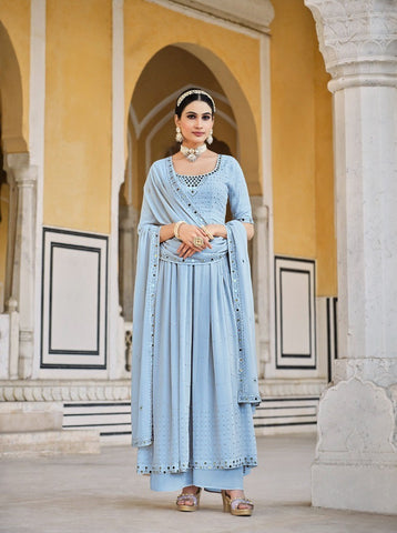 Georgette Party Wear Salwar Kameez with Thread and Embroidered Squence work