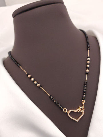 Heart With Crown Stylish Designer Gold Plated Mangalsutra for Women
