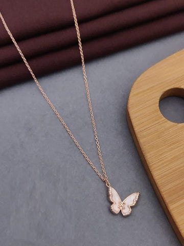 Butterfly Shape chain for women and girls Beads Gold-plated Plated Brass